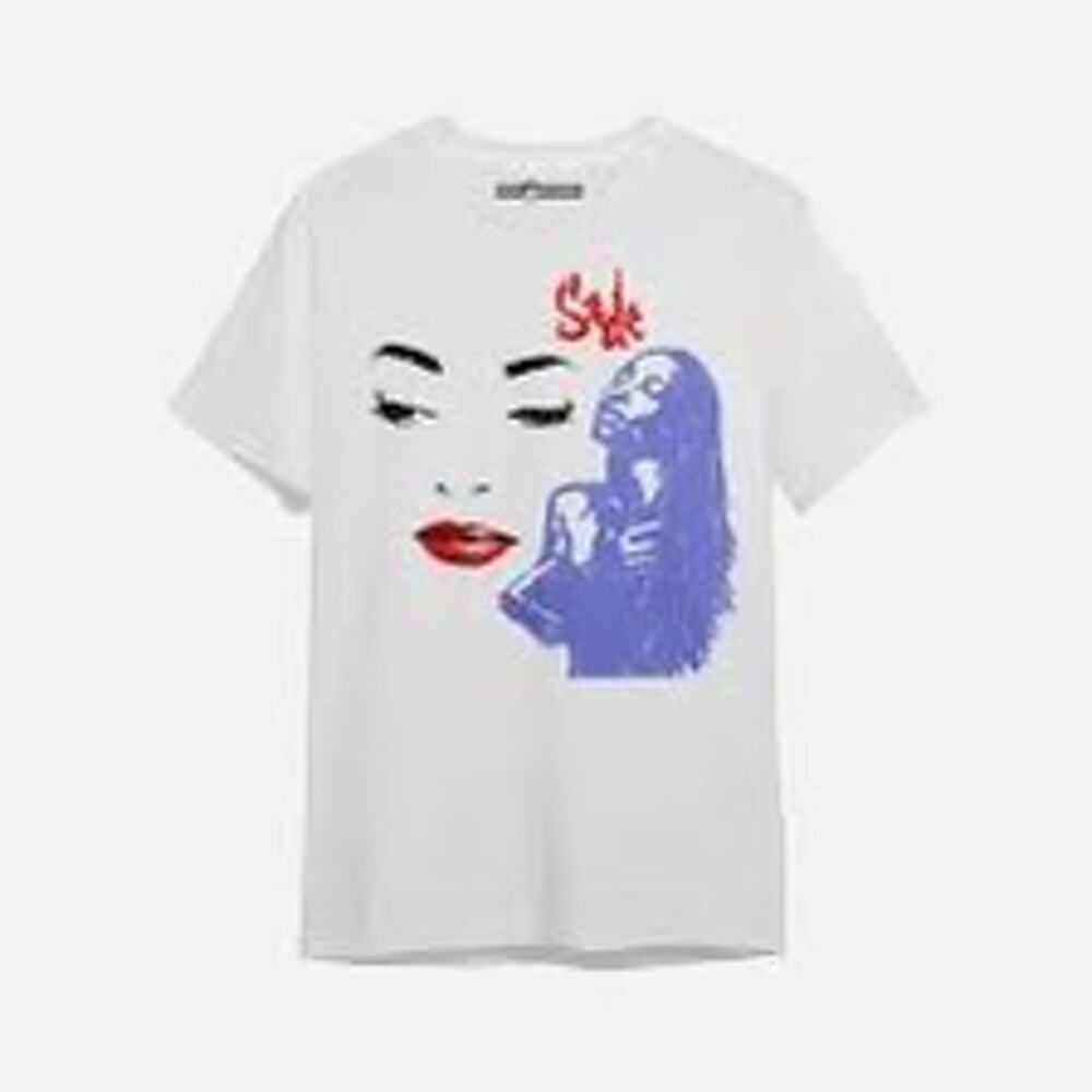 Sade Graphic Band T Shirt White Heavy Cotton Tee Medium Unisex